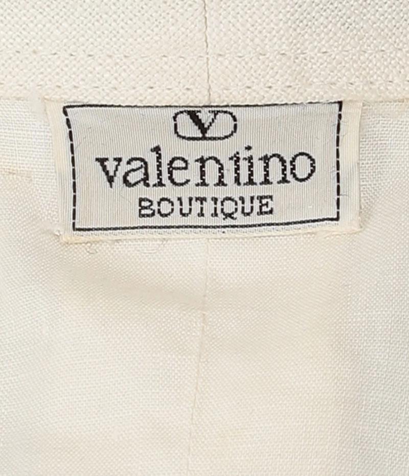 Valentino Weißes Leinenkleid mit Spitzensaum und passender Weste 2