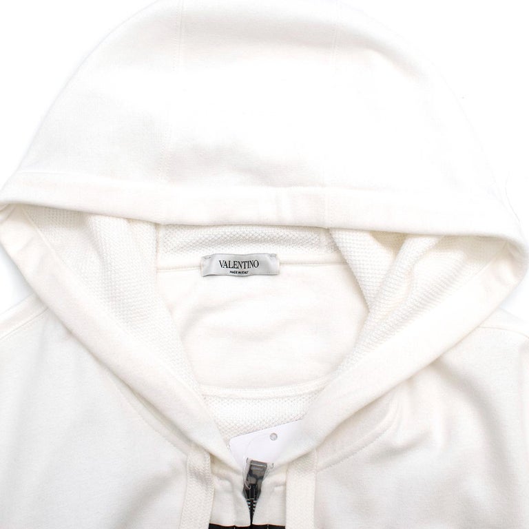 Valentino White Hoodie Valentino Garavani VLogo Cotton Hoodie