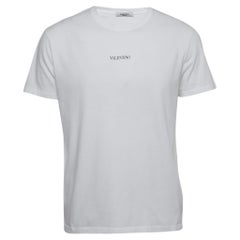 Valentino White Logo Print Cotton T-Shirt L