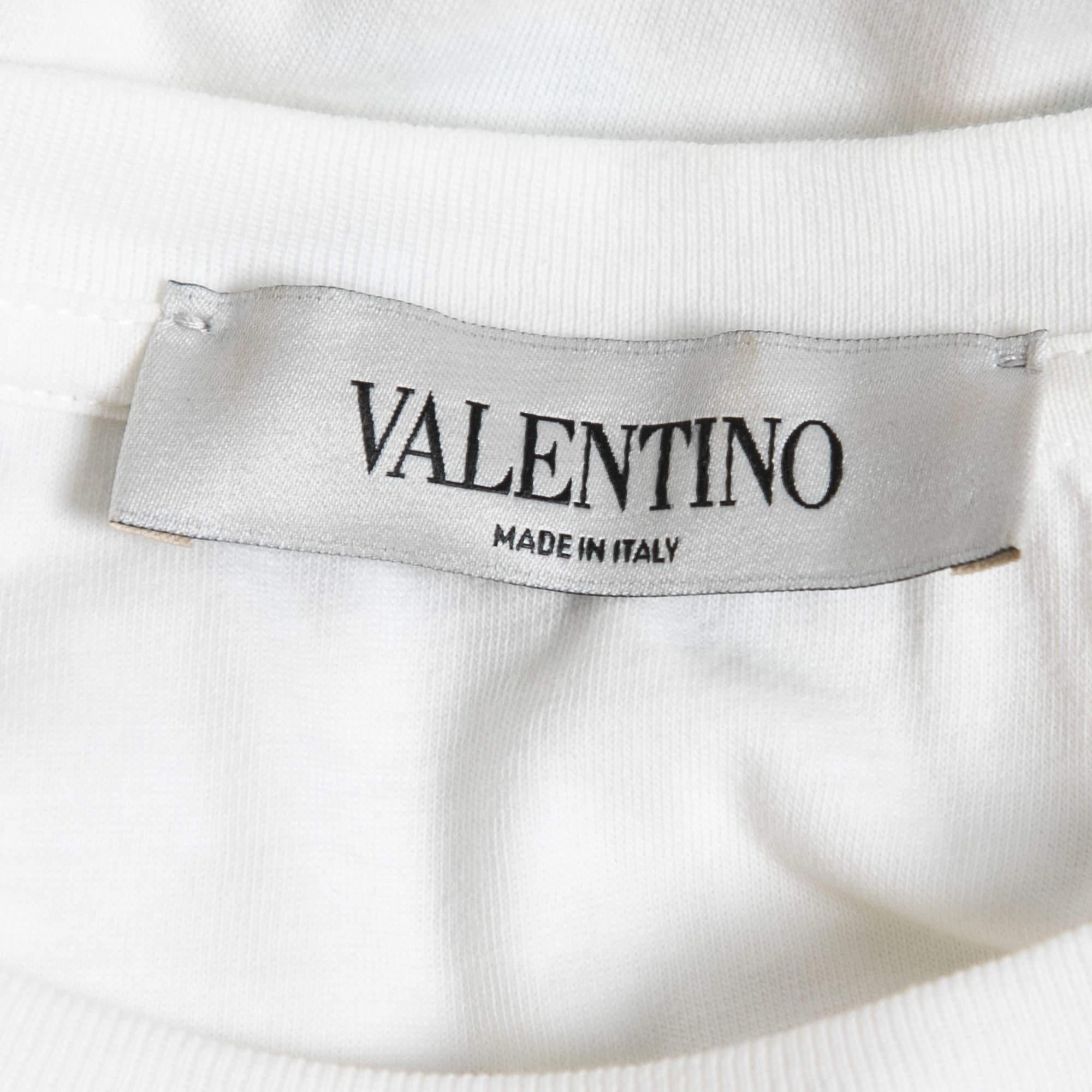 Women's Valentino White Logo Printed Cotton Short Sleeve T-Shirt XS