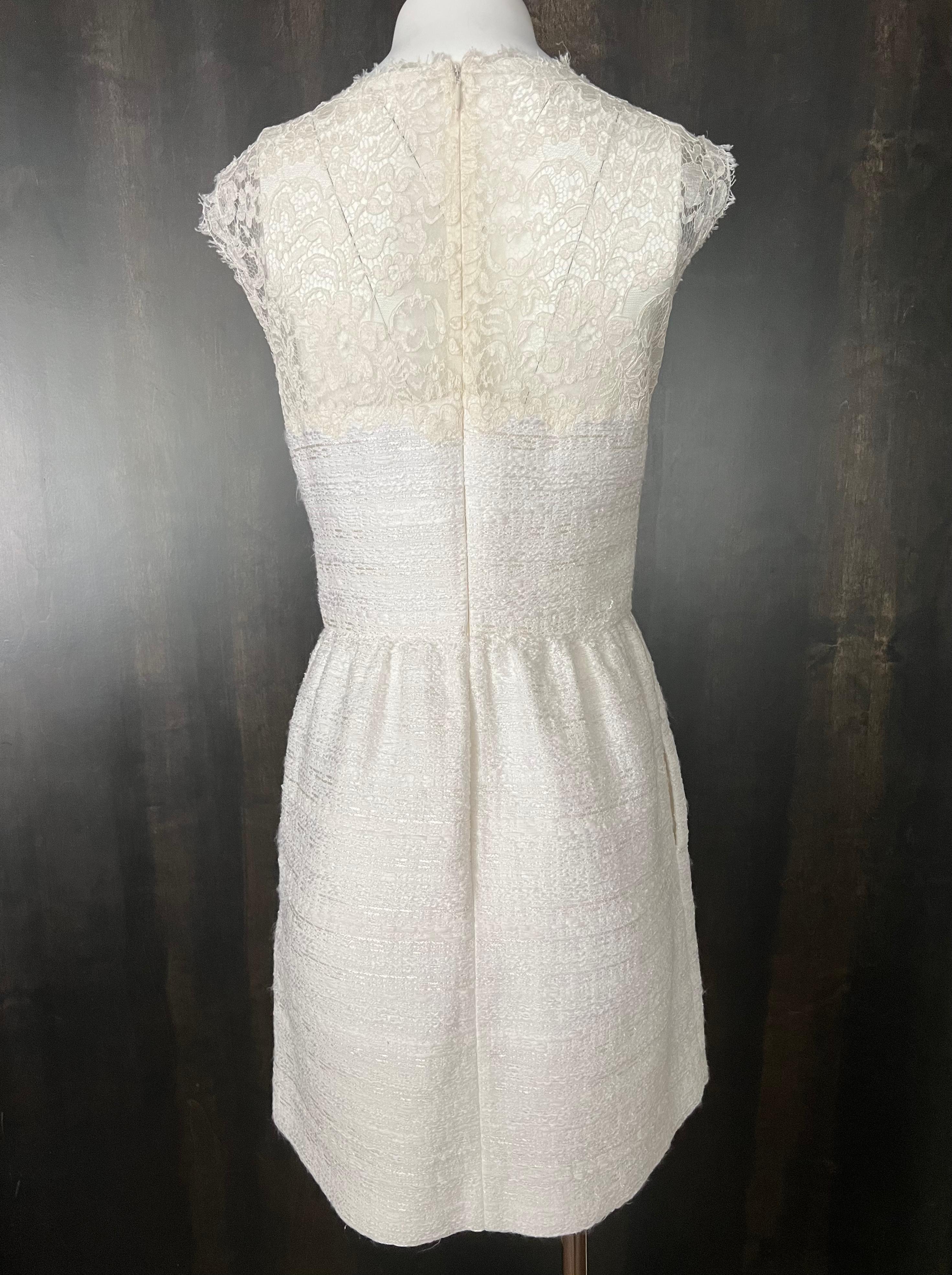 Valentino White Mini Dress, Size 8  For Sale 6