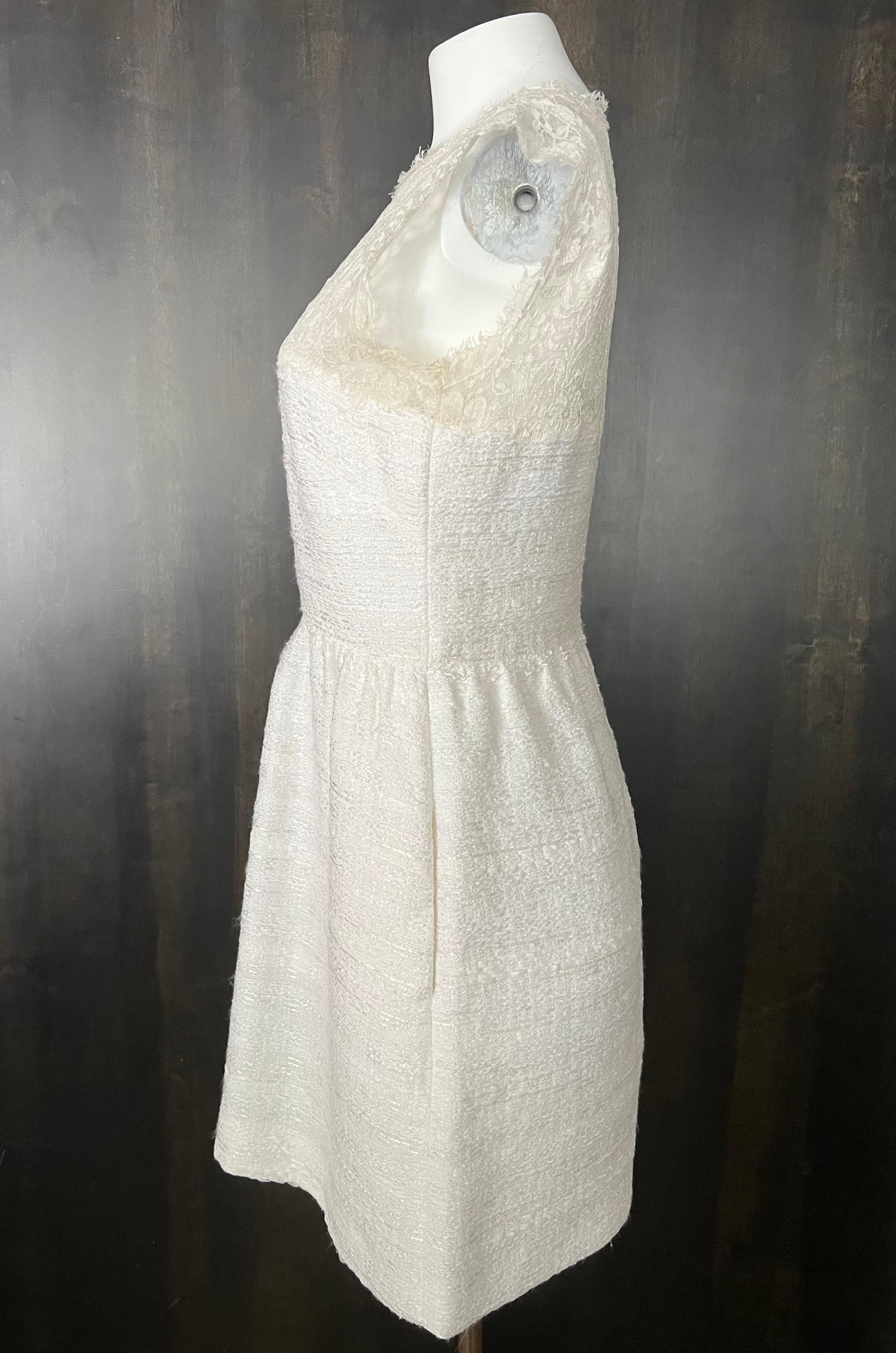 Valentino White Mini Dress, Size 8  For Sale 5