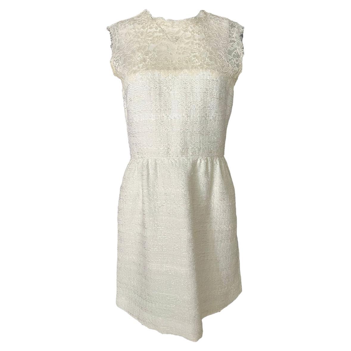 Valentino White Mini Dress, Size 8  For Sale