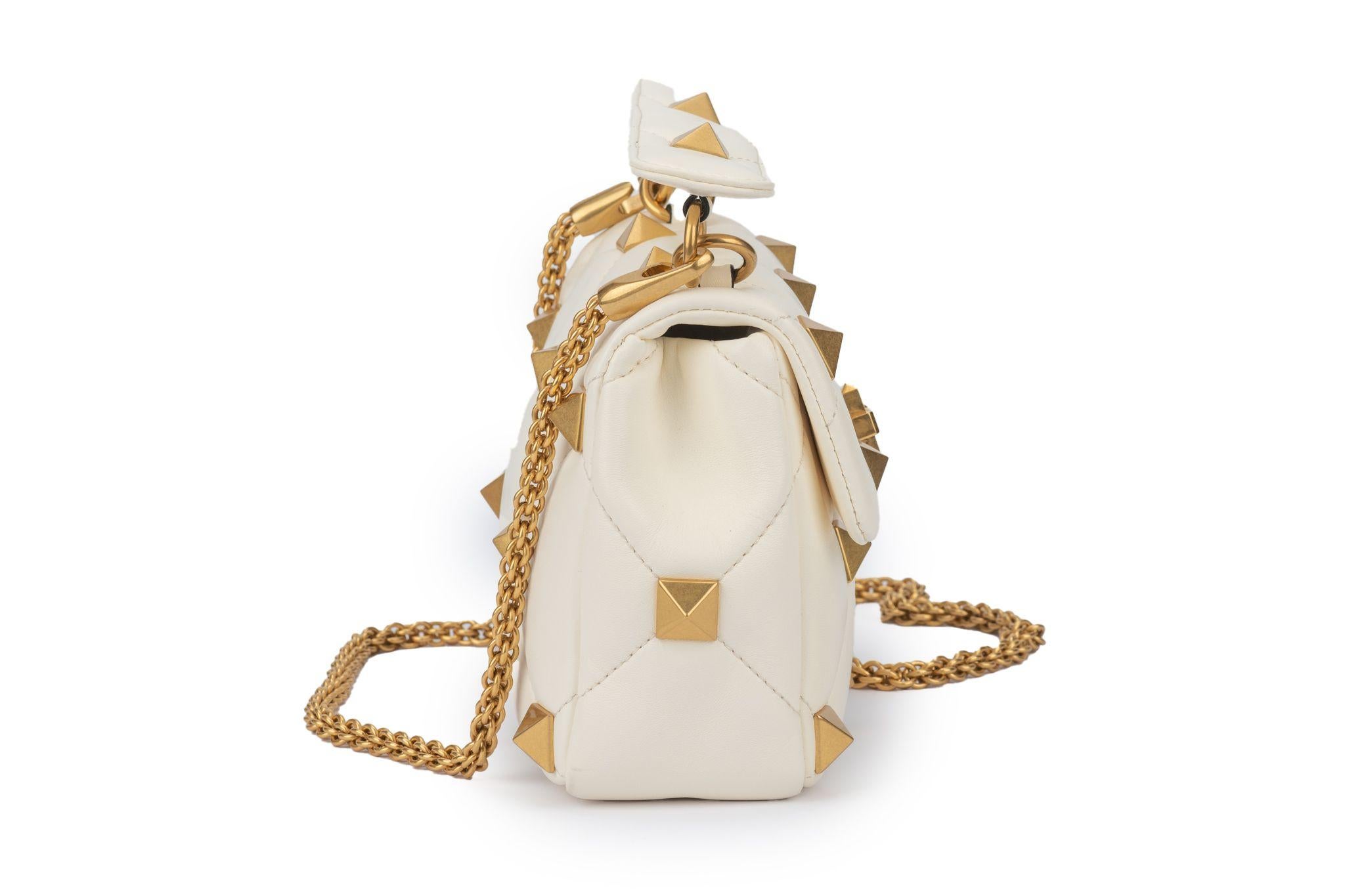 Valentino White  Roman Stud Bag New For Sale 7