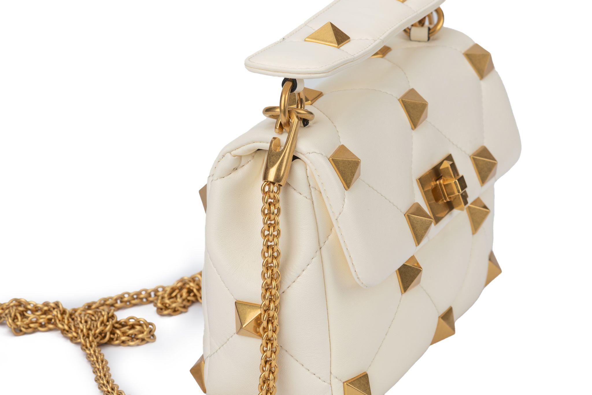 Valentino White  Roman Stud Bag New For Sale 8