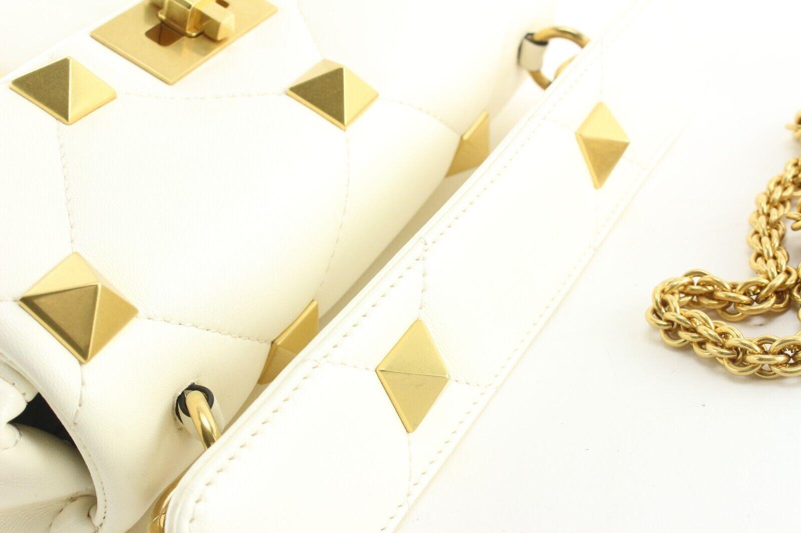 Valentino - Sac à bandoulière en or blanc avec clous romains 1VAL0407C Pour femmes en vente