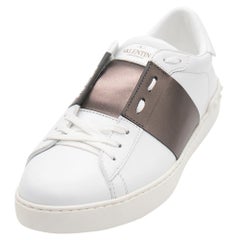 Valentino White/Rutenio Leather Open Sneakers Size 42