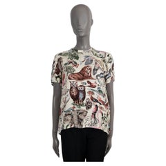 VALENTINO white silk 2016 FANTASTICAL ANIMAL T-Shirt Shirt L