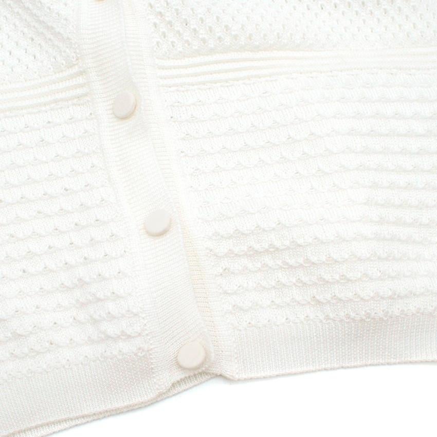 white textured cardigan