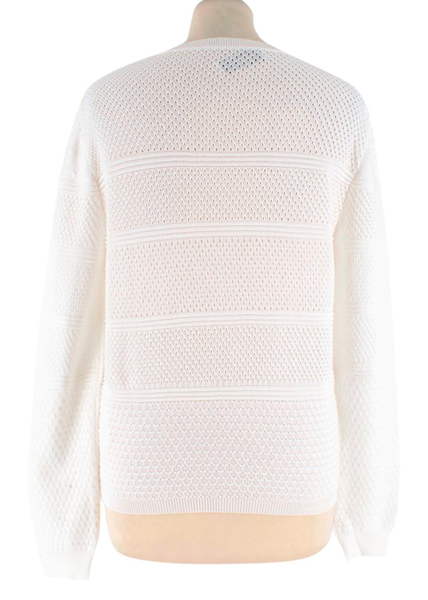 Women's Valentino White Textured Knit Cardigan -  Size M For Sale