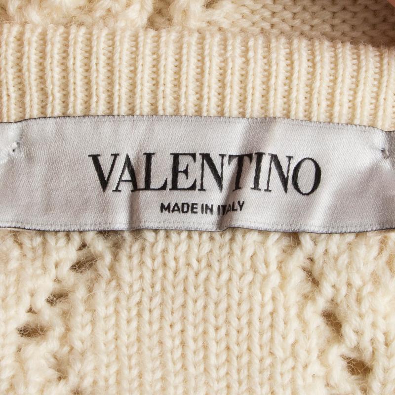 VALENTINO weißer Wolle PUFF SLEEVE CROPPED Pullover S im Zustand „Hervorragend“ in Zürich, CH
