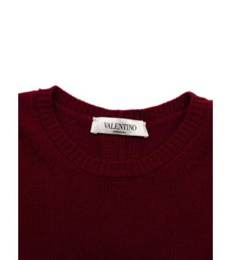 VINTAGE VALENTINO RED V NECK JUMPER SIZE L