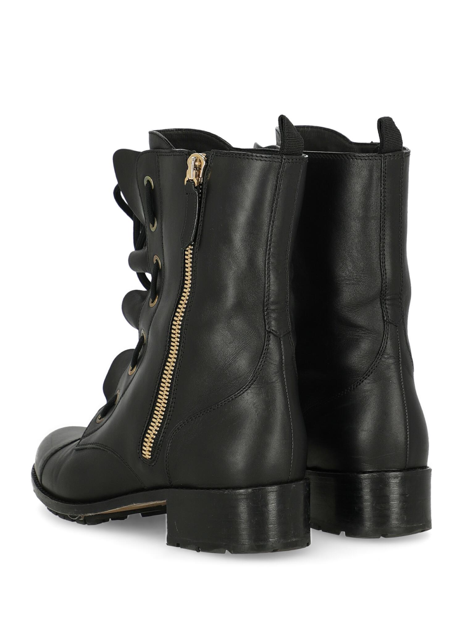 Women's Valentino Woman Ankle boots Black Leather IT 38 For Sale