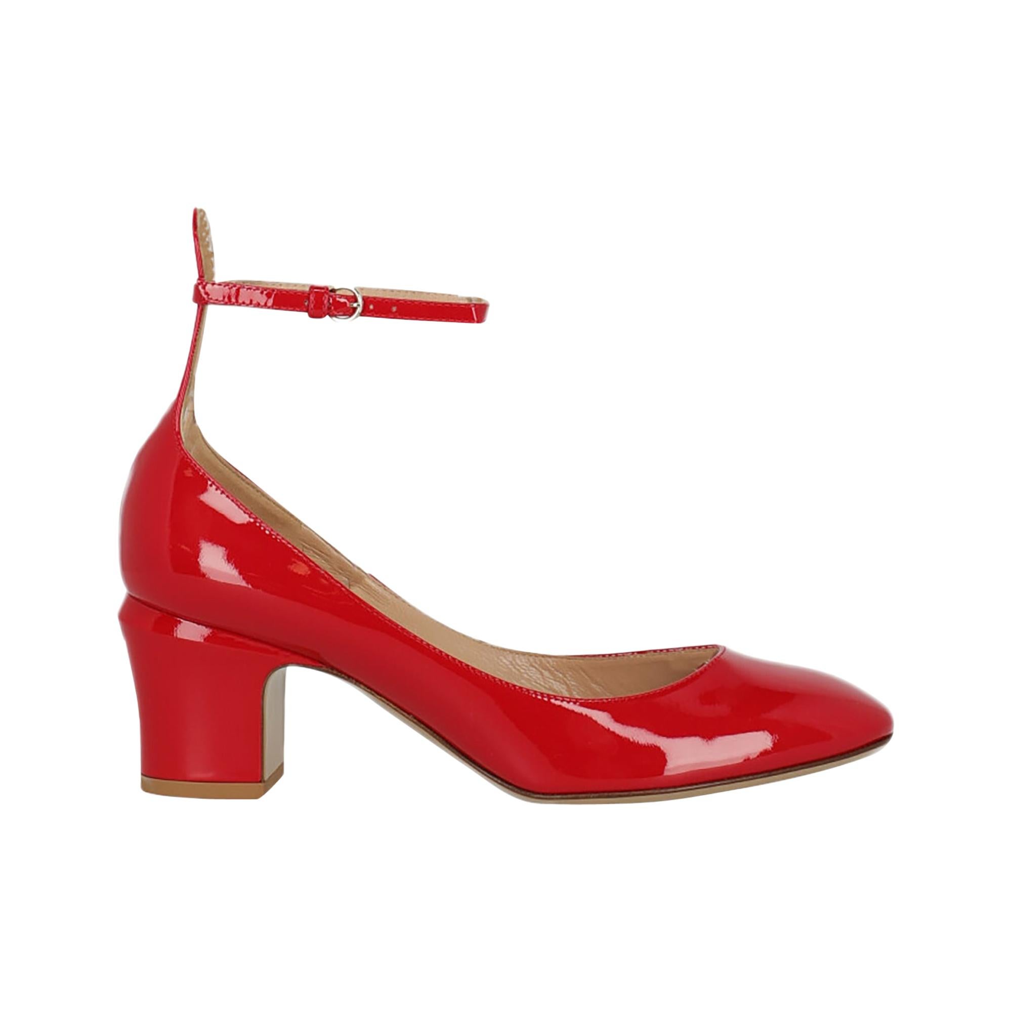 Valentino Woman Pumps Red Leather IT 36.5 For Sale