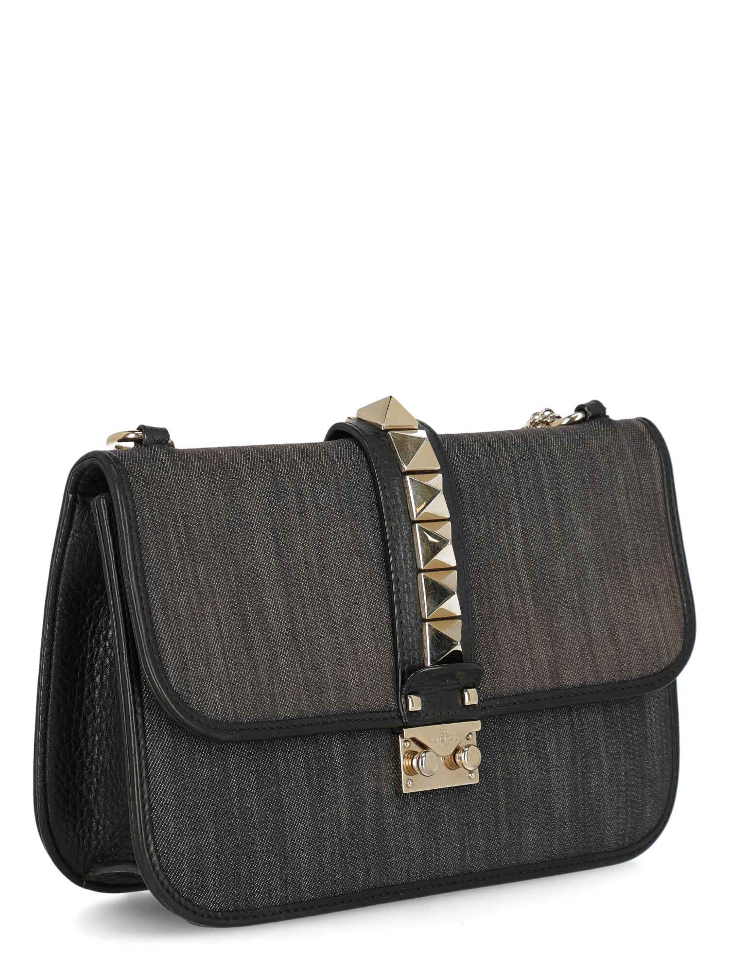 Valentino Woman Shoulder bag  Black Fabric In Good Condition For Sale In Milan, IT