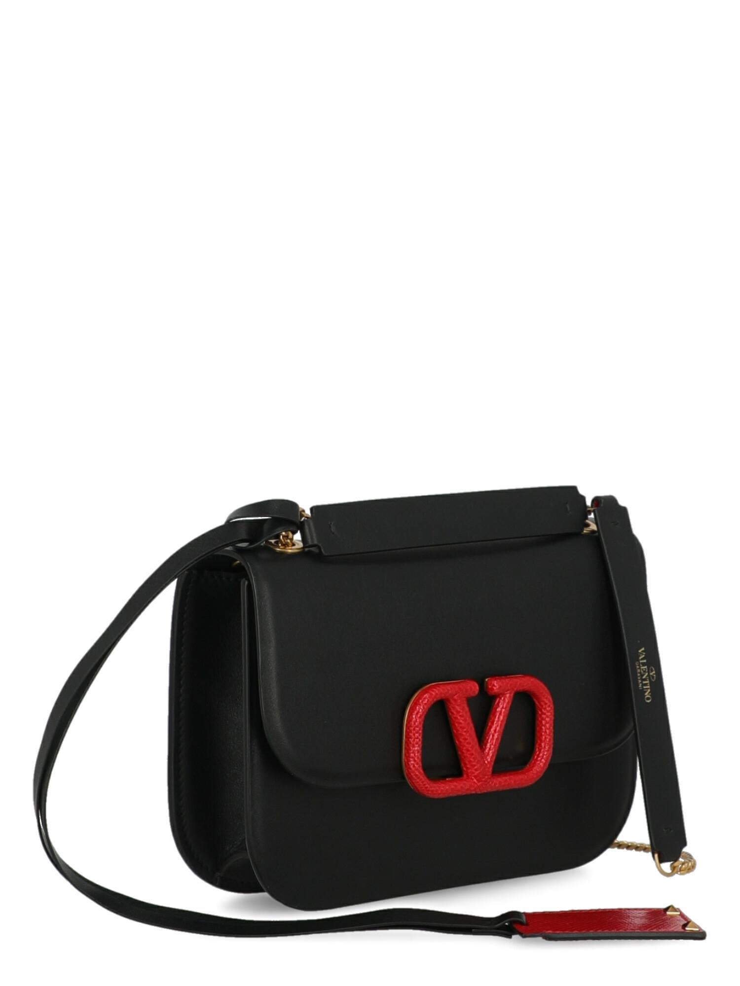 Valentino Woman Shoulder bag Black Leather In Excellent Condition In Milan, IT