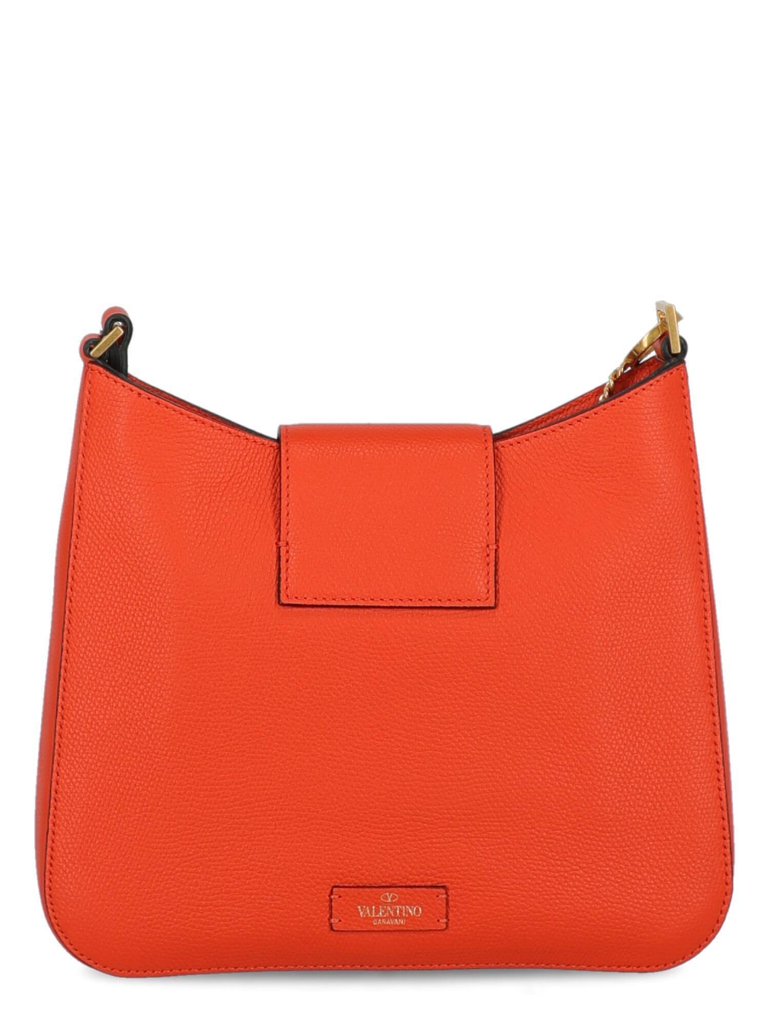 Valentino Woman Shoulder bag Orange Leather In Excellent Condition In Milan, IT
