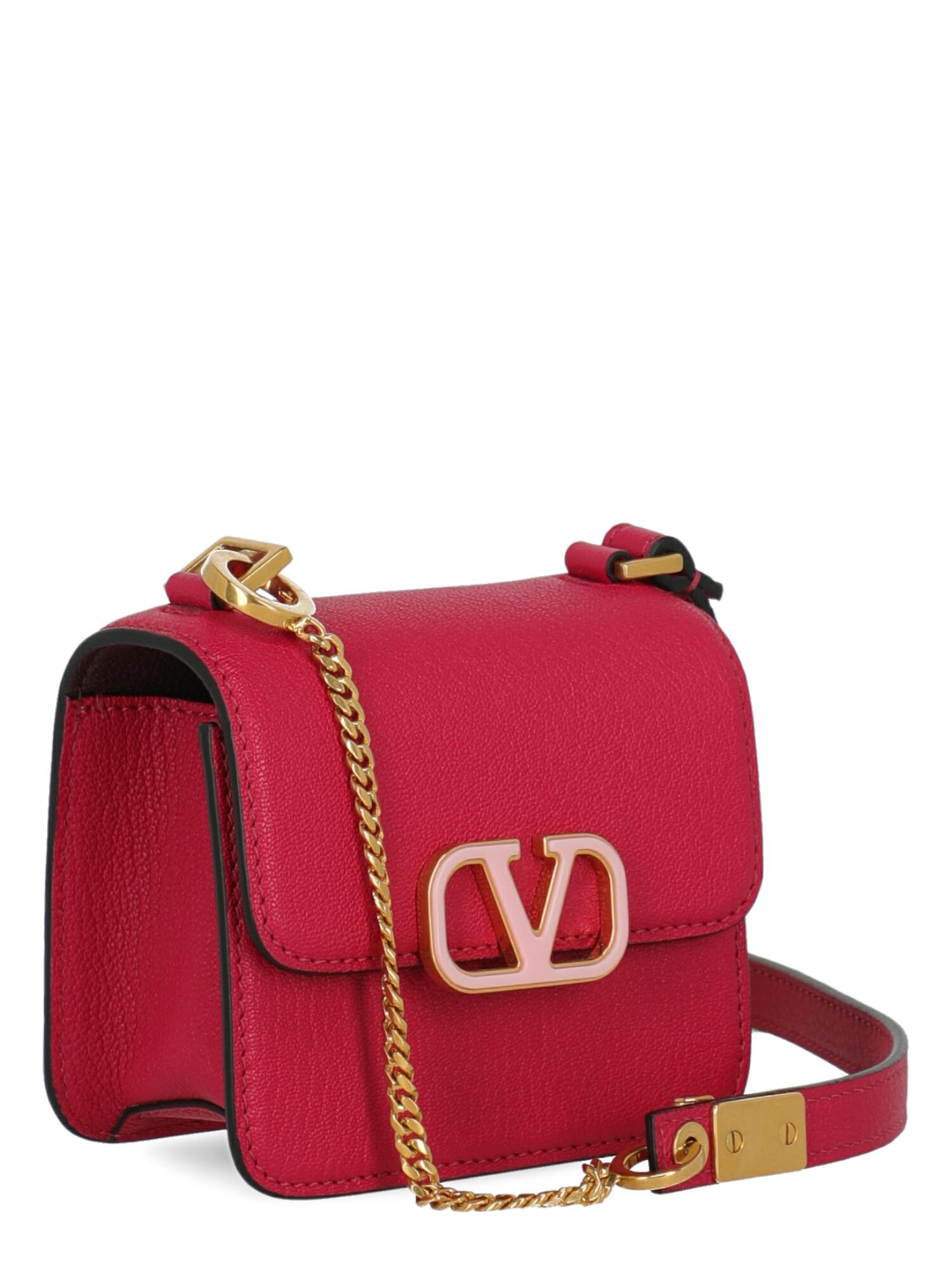 Valentino Woman Shoulder bag  Pink Leather In Excellent Condition For Sale In Milan, IT