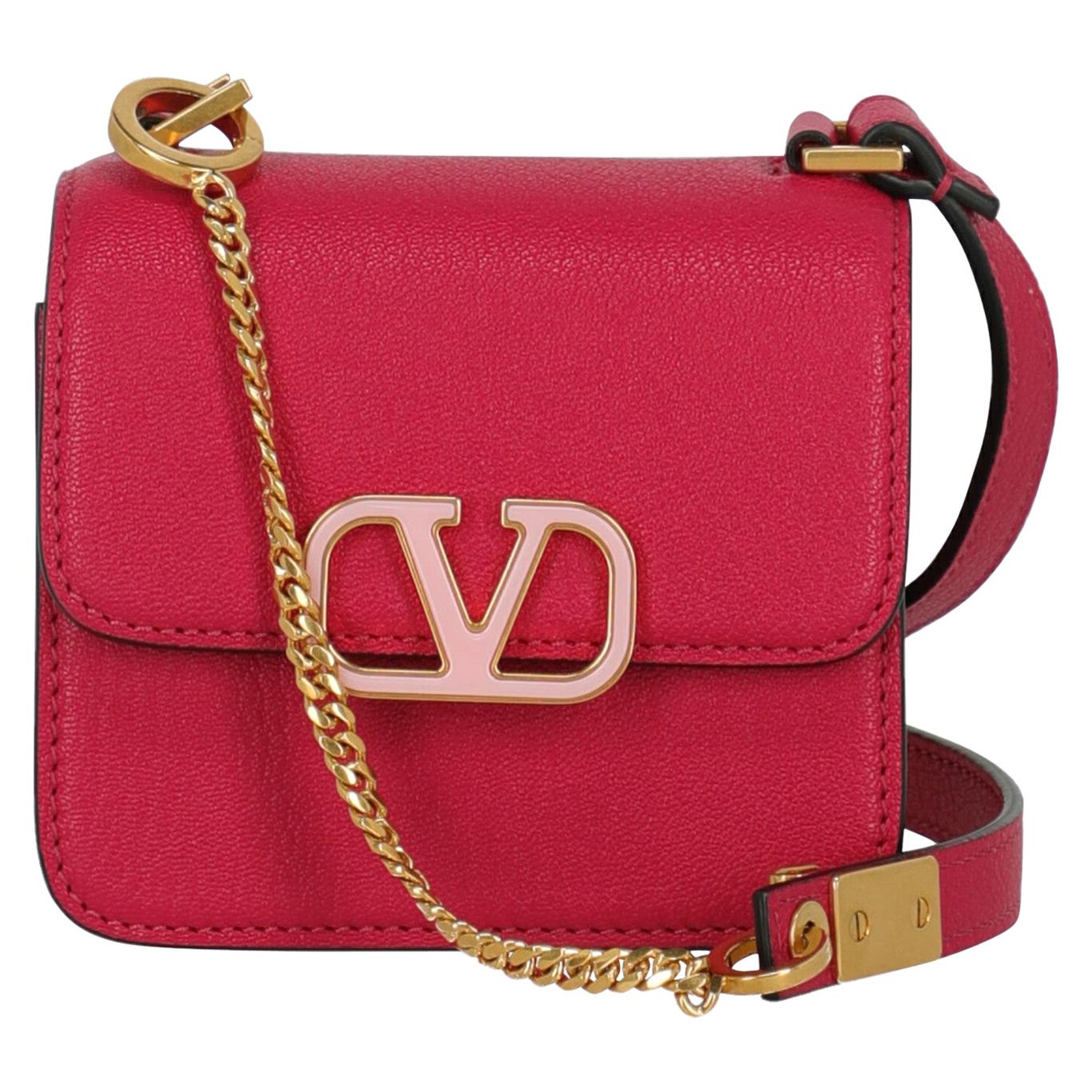 Valentino Pink/Black Leather Rockstud Camera Bag For Sale at 1stDibs