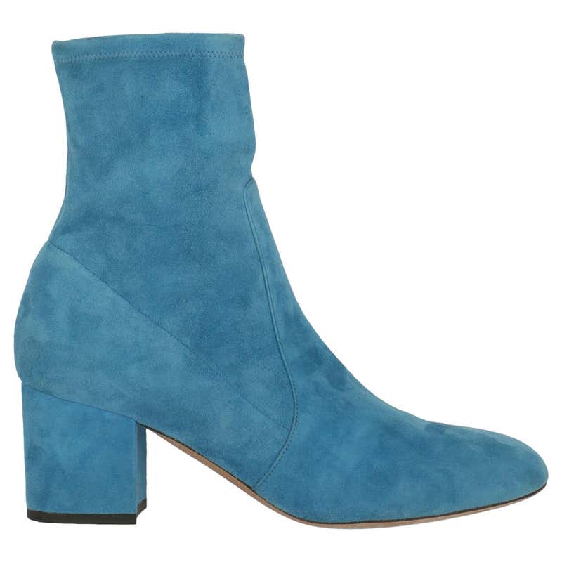 Valentino Women Ankle boots Blue Leather IT 39 at 1stDibs