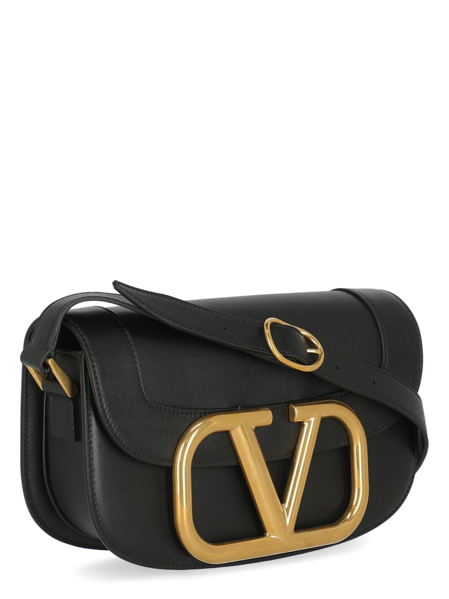 Valentino Women Shoulder bags Black Leather  In New Condition In Milan, IT