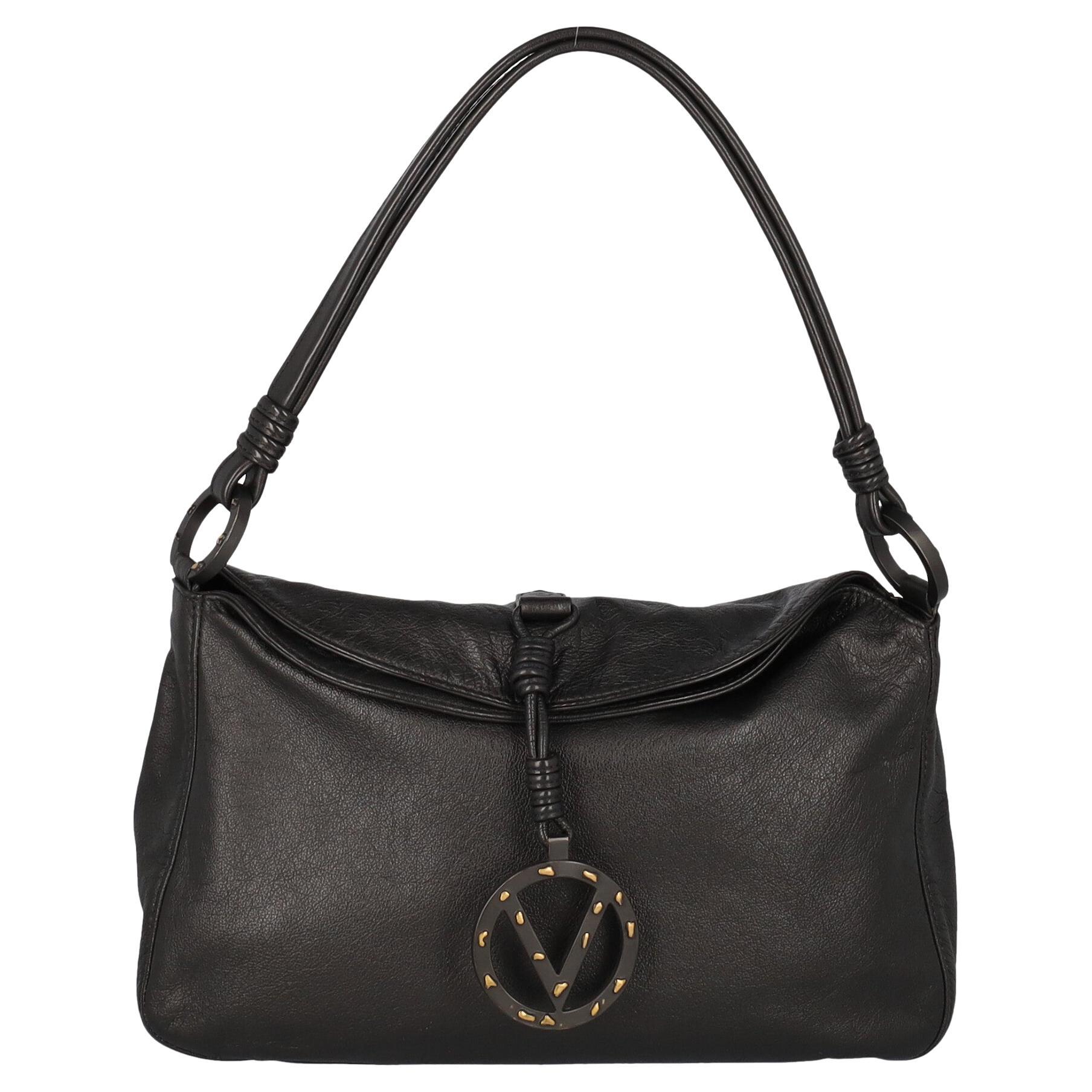 Valentino Black Leather Small Glam Lock Flap Bag For Sale at 1stDibs