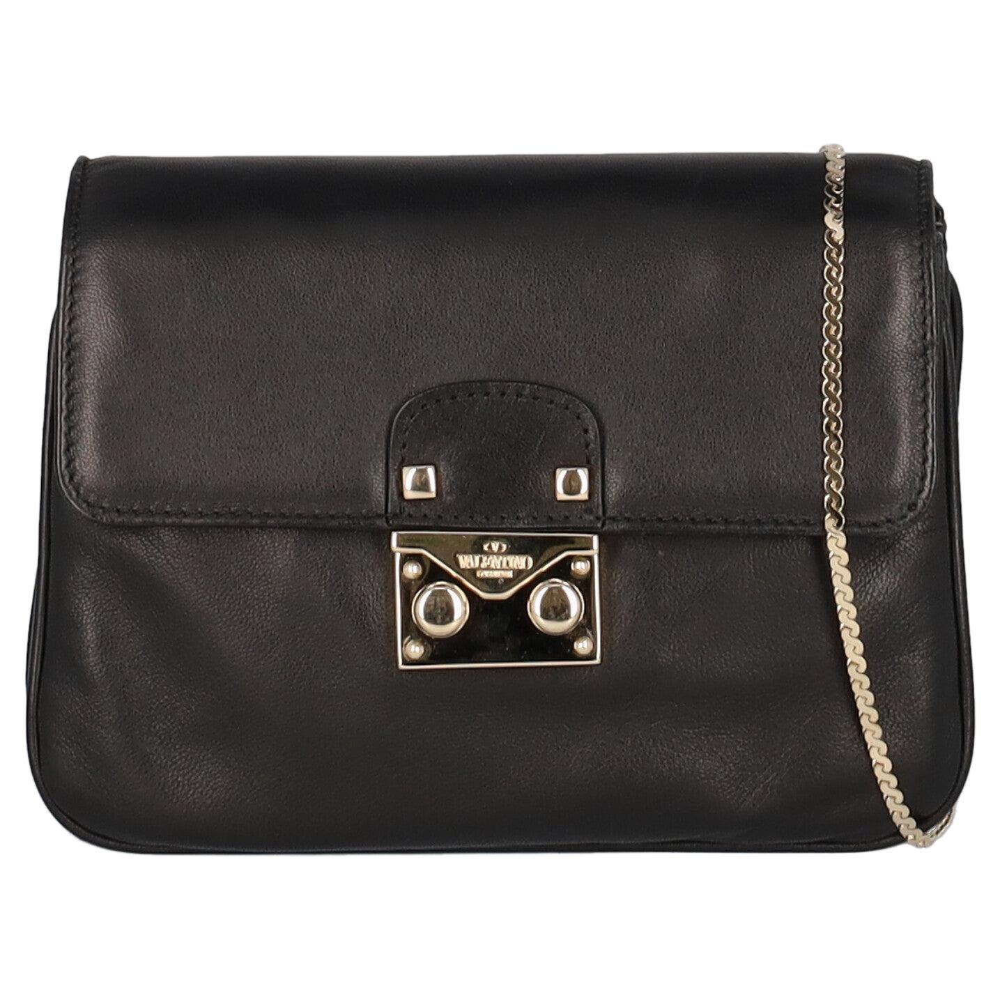 Valentino Women Shoulder bags Black Leather  For Sale