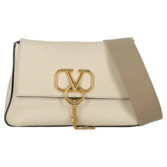 "Valentino  Women   Shoulder bags  VRing Ecru Leather"