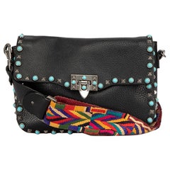Valentino Women's Black Leather Studded Crossbody Bag