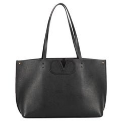 Valentino Women
s Black Leather V Tote Bag
