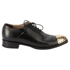 Used Valentino Women's Black Rockstud Cap Toe Oxford Shoes