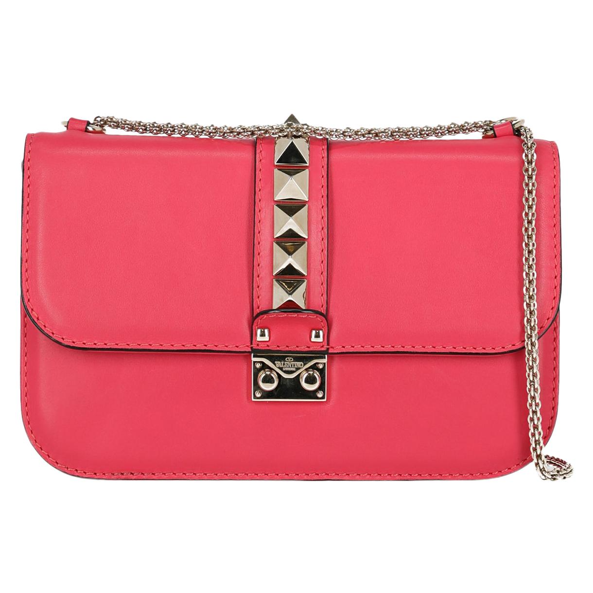 Valentino Women's Cross Body Bag Glam Rock Pink Leather For Sale