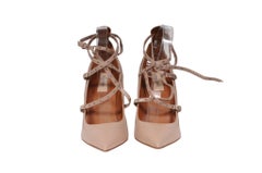 Valentino Womens Love Latch Pumps Size US 10.5 EU 40.5 Tan Leather Gladiator