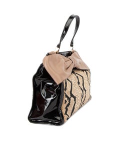Valentino Women's Patent Snakeskin Aphrodite Bow Top Handle Bag