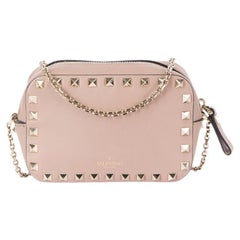 Valentino - Mini sac à bandoulière Rockstud en cuir rose pour femme