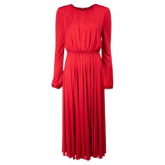 Valentino Women's Red Long Sleeves Midi Dress