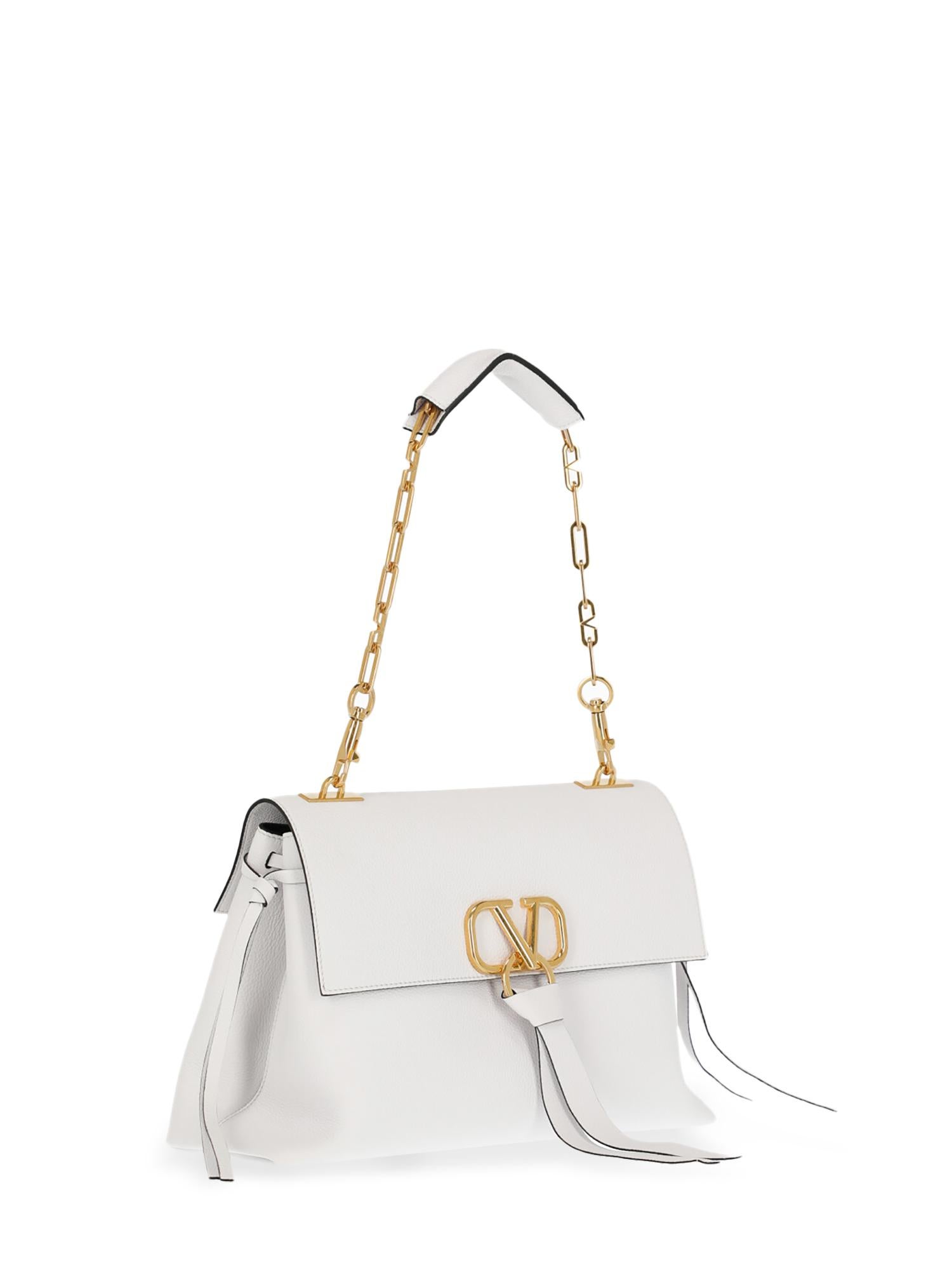 Valentino Women's Shoulder Bag VRing White Leather In New Condition In Milan, IT