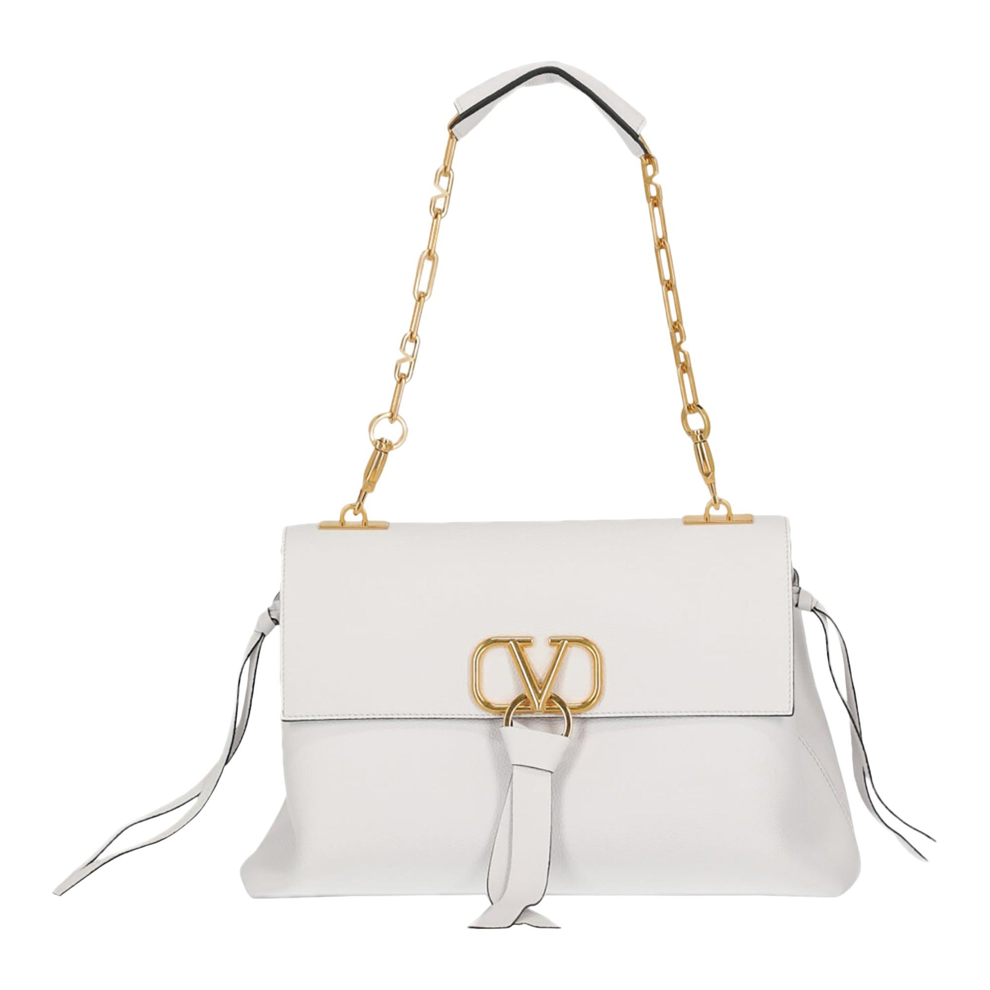 Valentino Women's Shoulder Bag VRing White Leather at 1stDibs