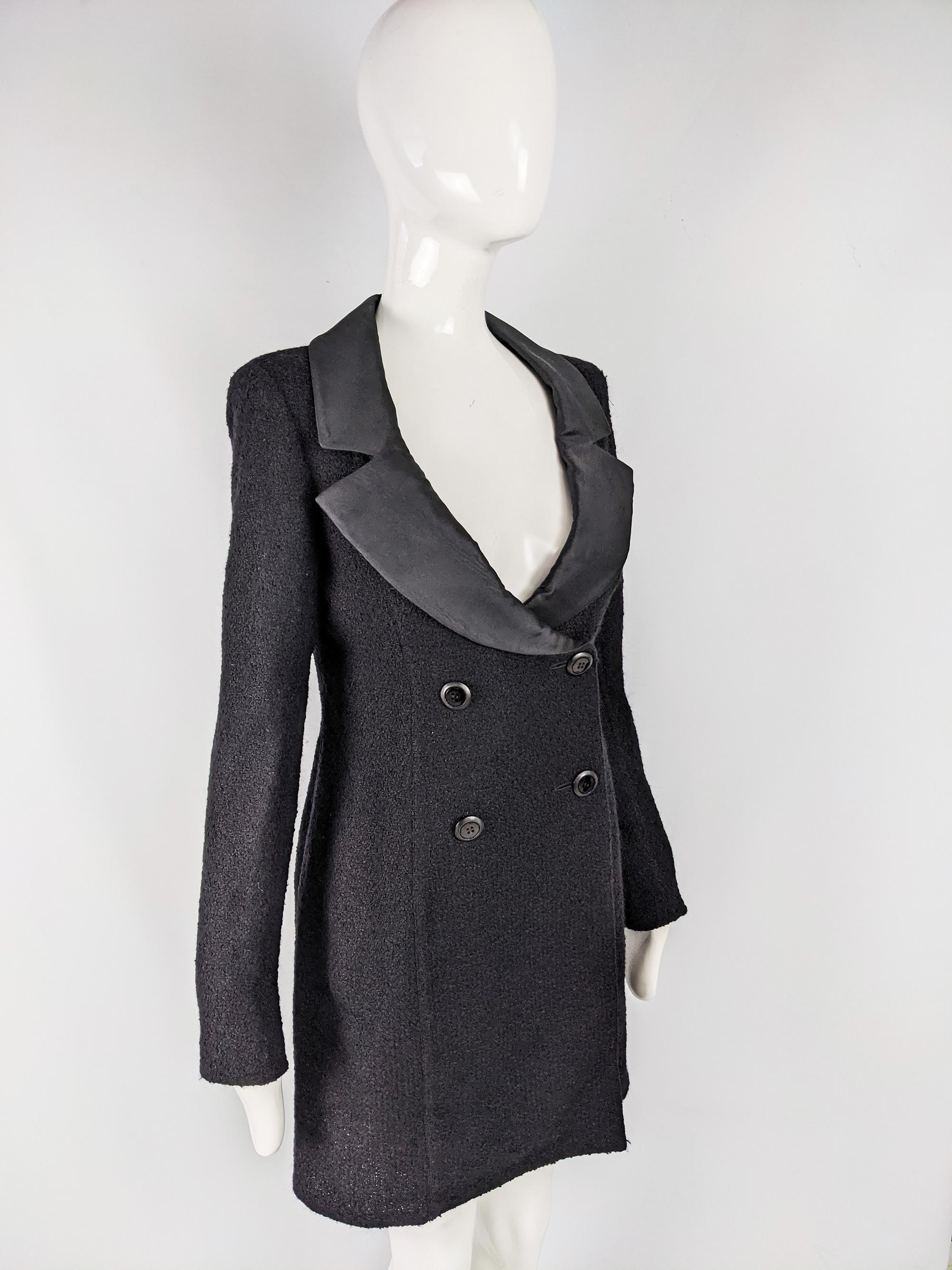 Valentino Womens Vintage Black Bouclé Tweed Blazer 2