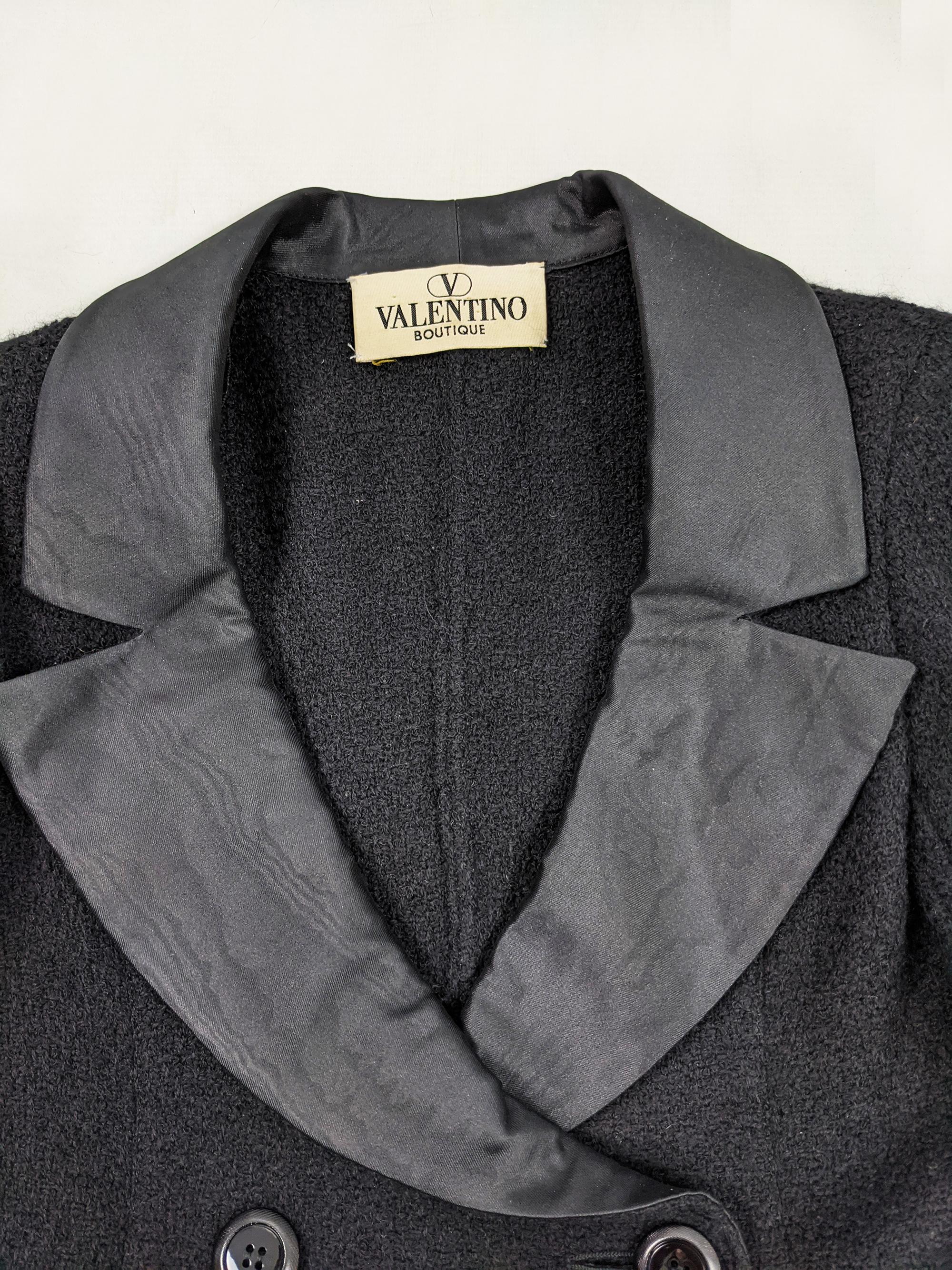 Valentino Womens Vintage Black Bouclé Tweed Blazer 3