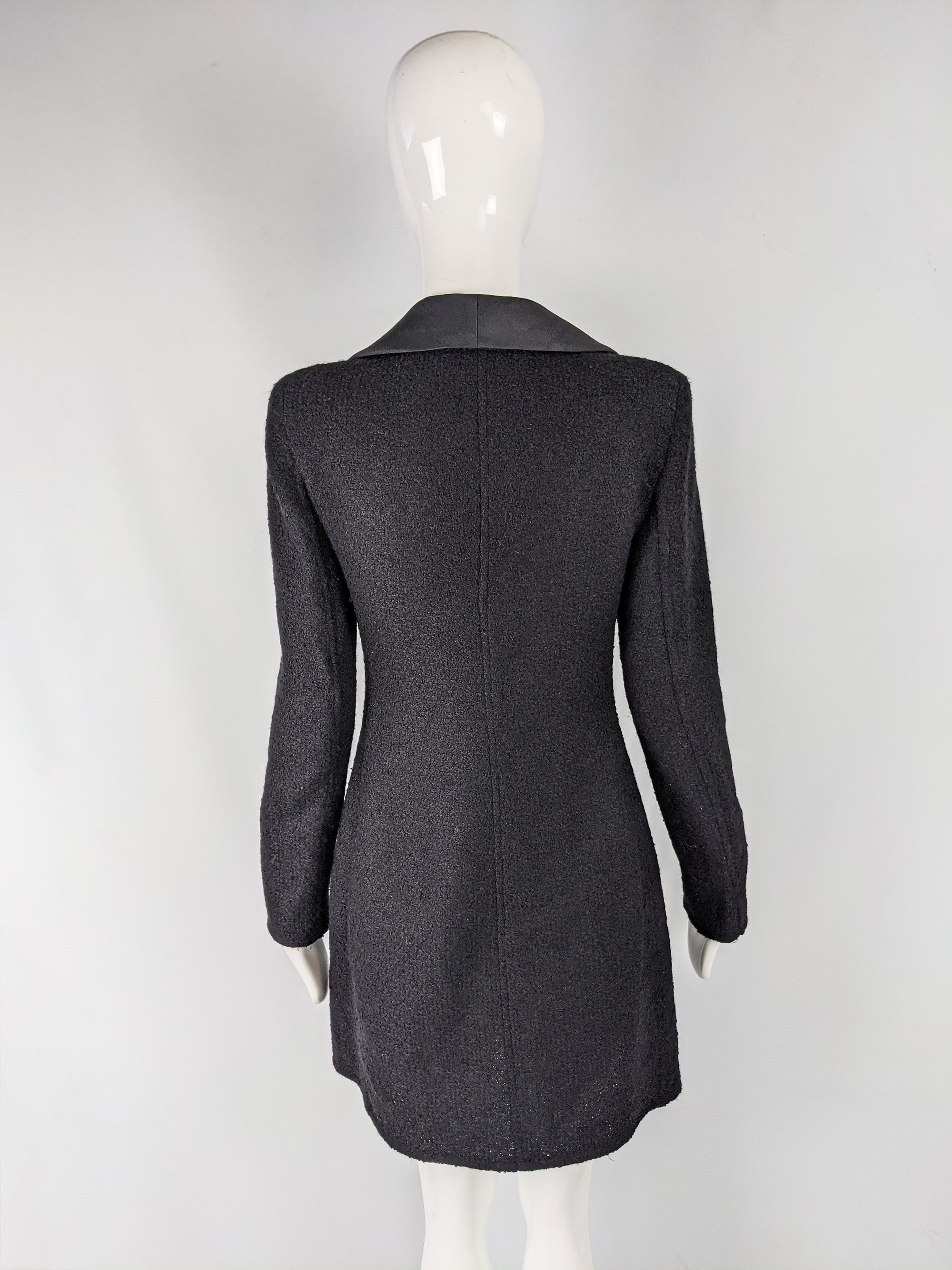 Valentino Womens Vintage Black Bouclé Tweed Blazer 4