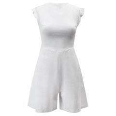 Valentino Women's White Ruffle Short Sleeve Playsuit