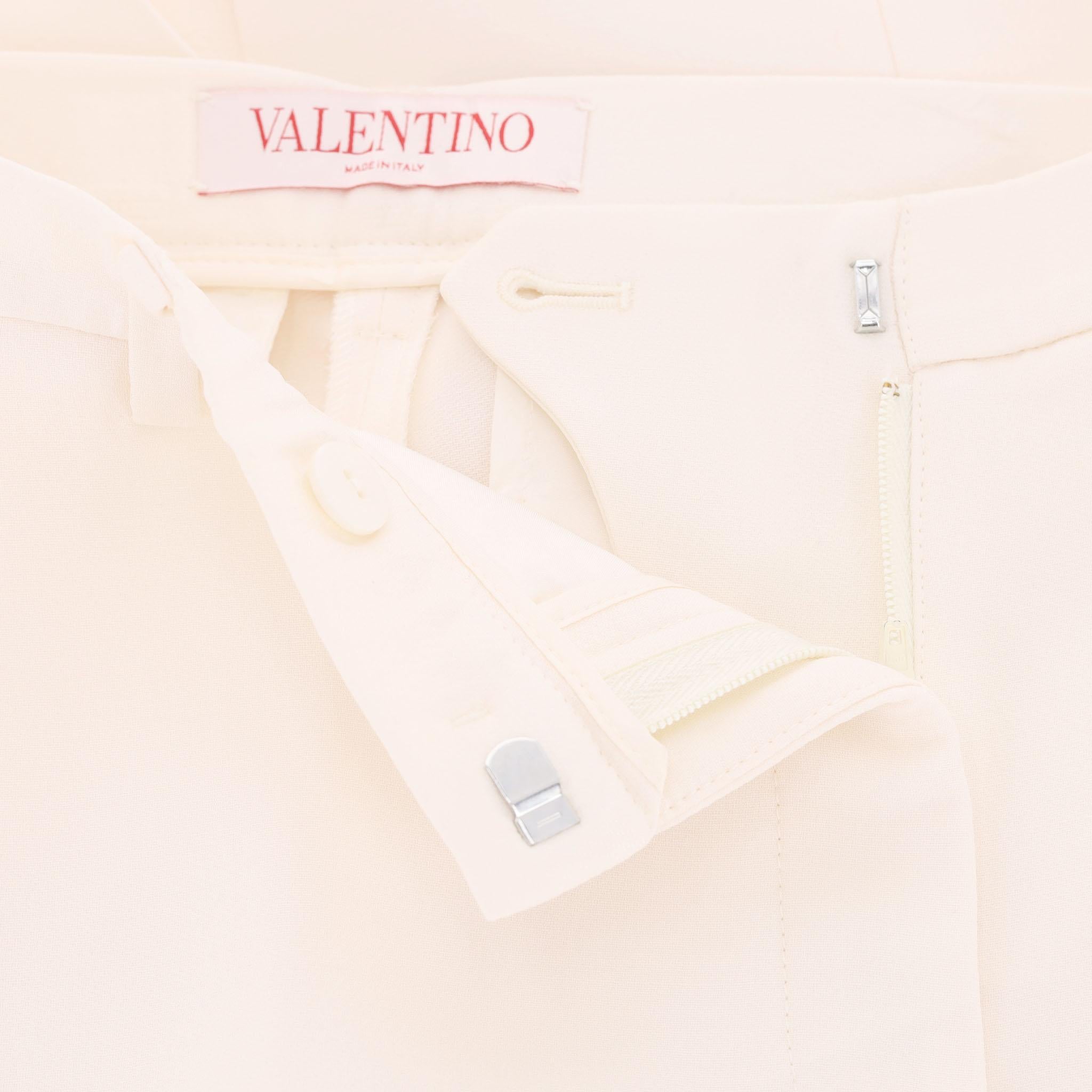 Valentino - Pantalon droit en laine et soie mélangées Pour femmes en vente