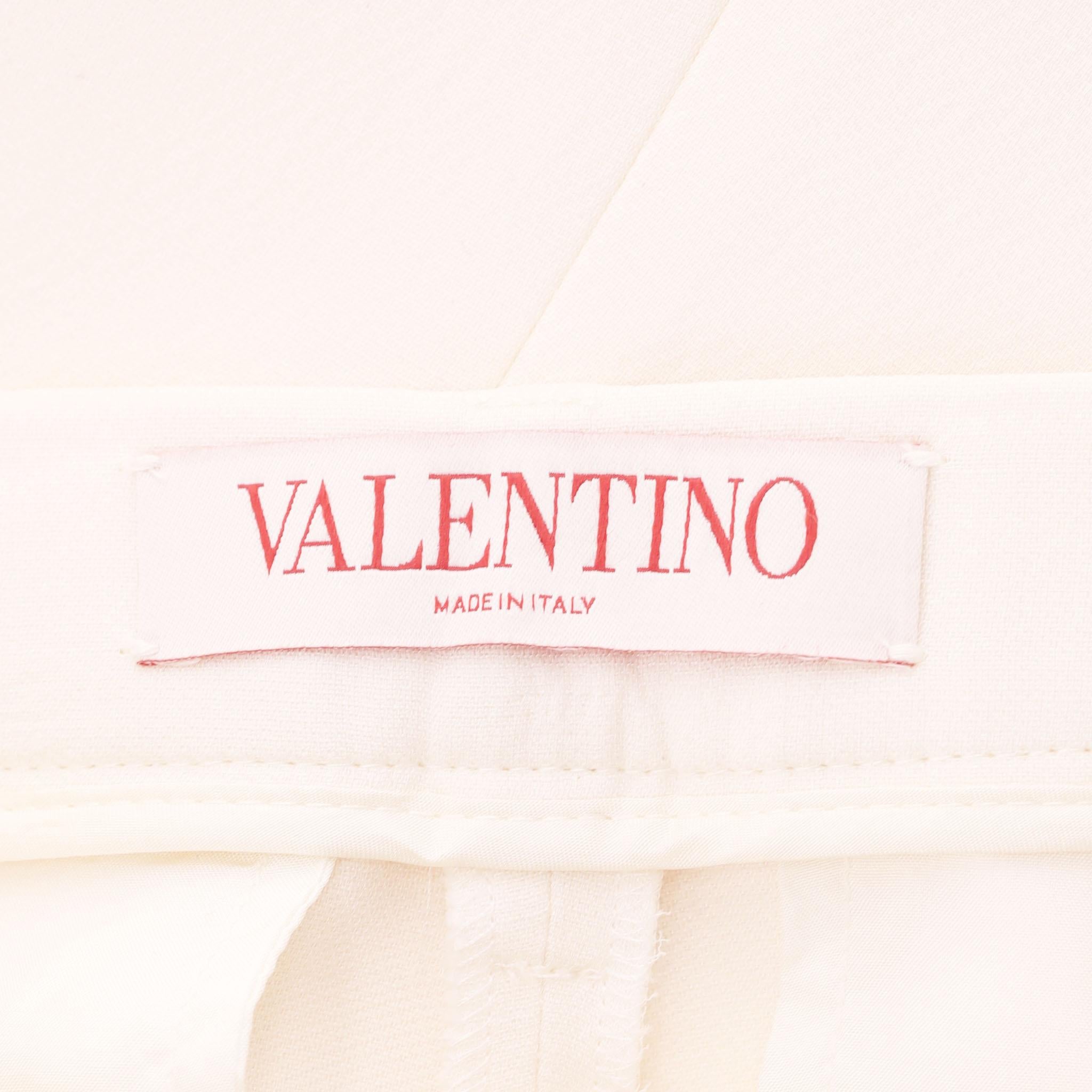 Valentino - Pantalon droit en laine et soie mélangées en vente 1