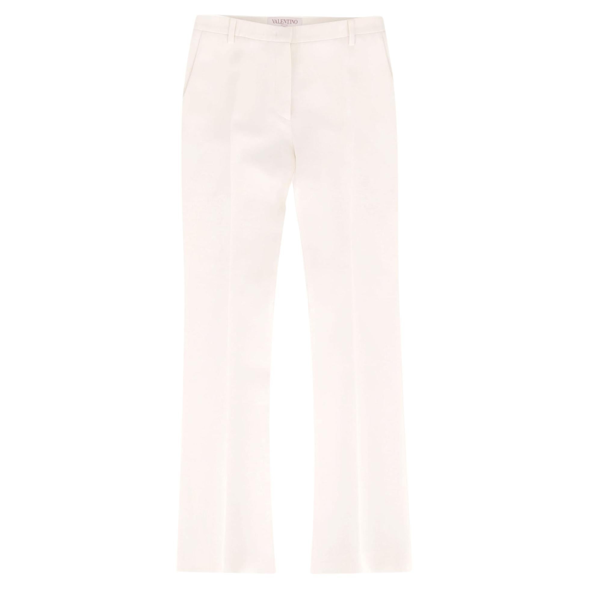 Valentino - Pantalon droit en laine et soie mélangées en vente