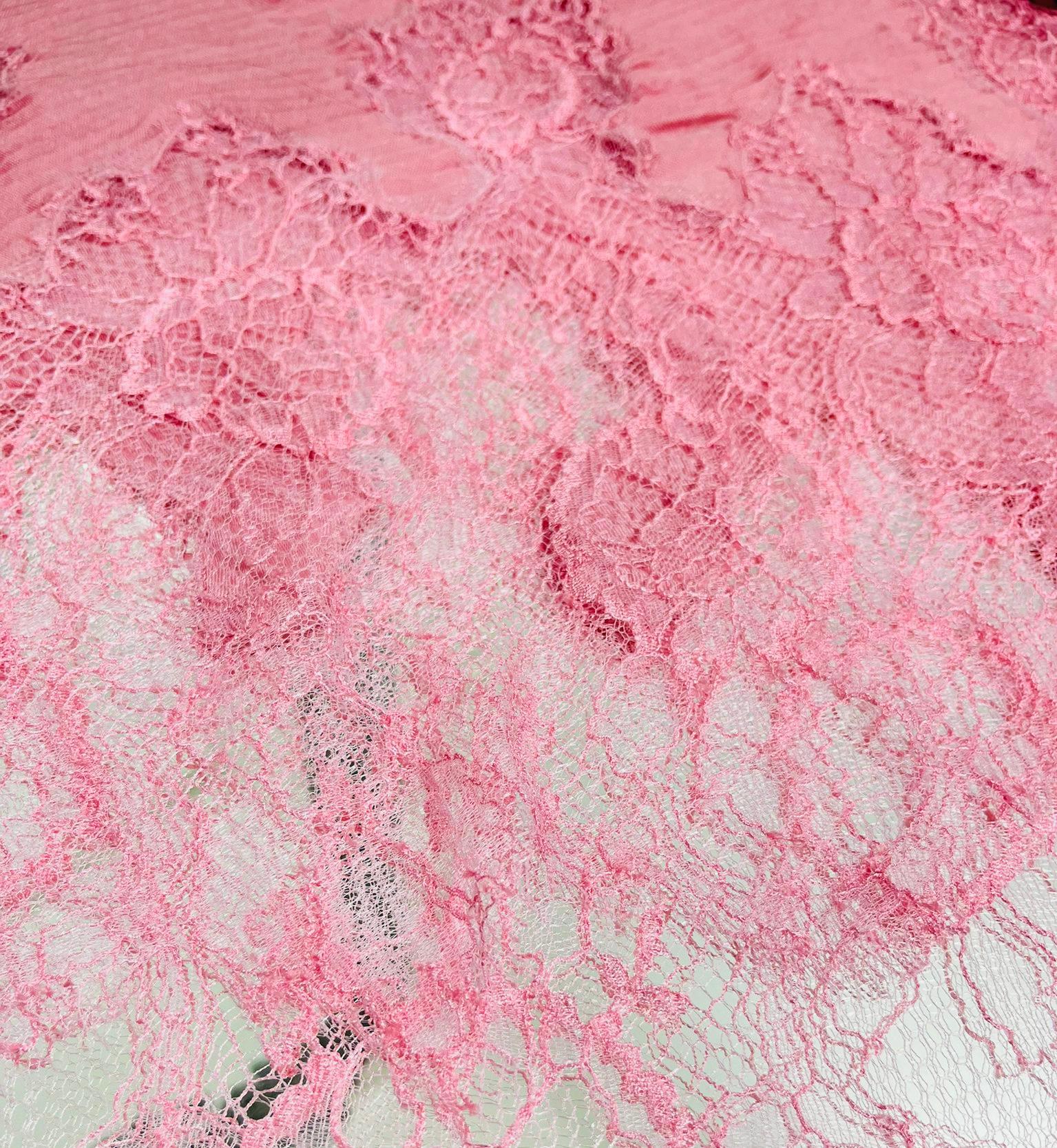 Women's Valentino Wool, Silk & Cashmere Blend Lace Paneled Plisse Scarf