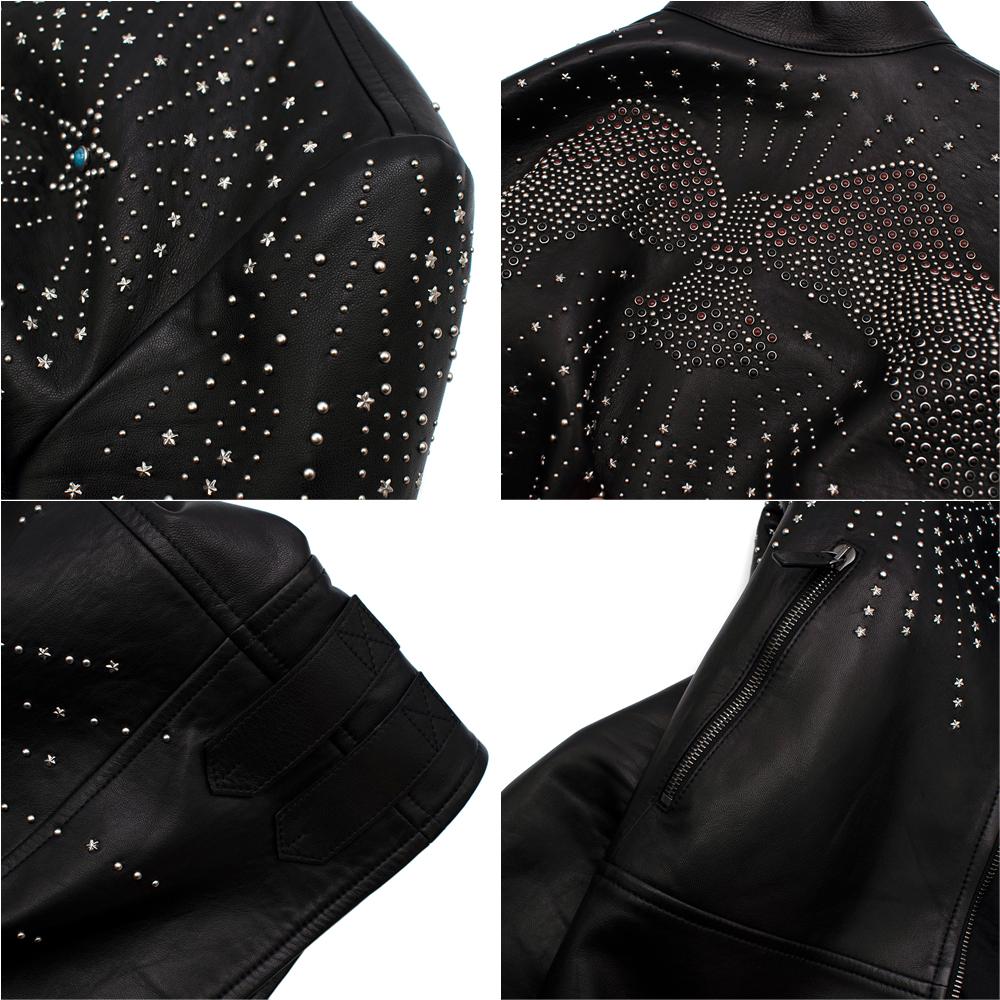 Valentino x Goop Wonder Woman Black Stud Leather Jacket - Size US 6 For Sale 1