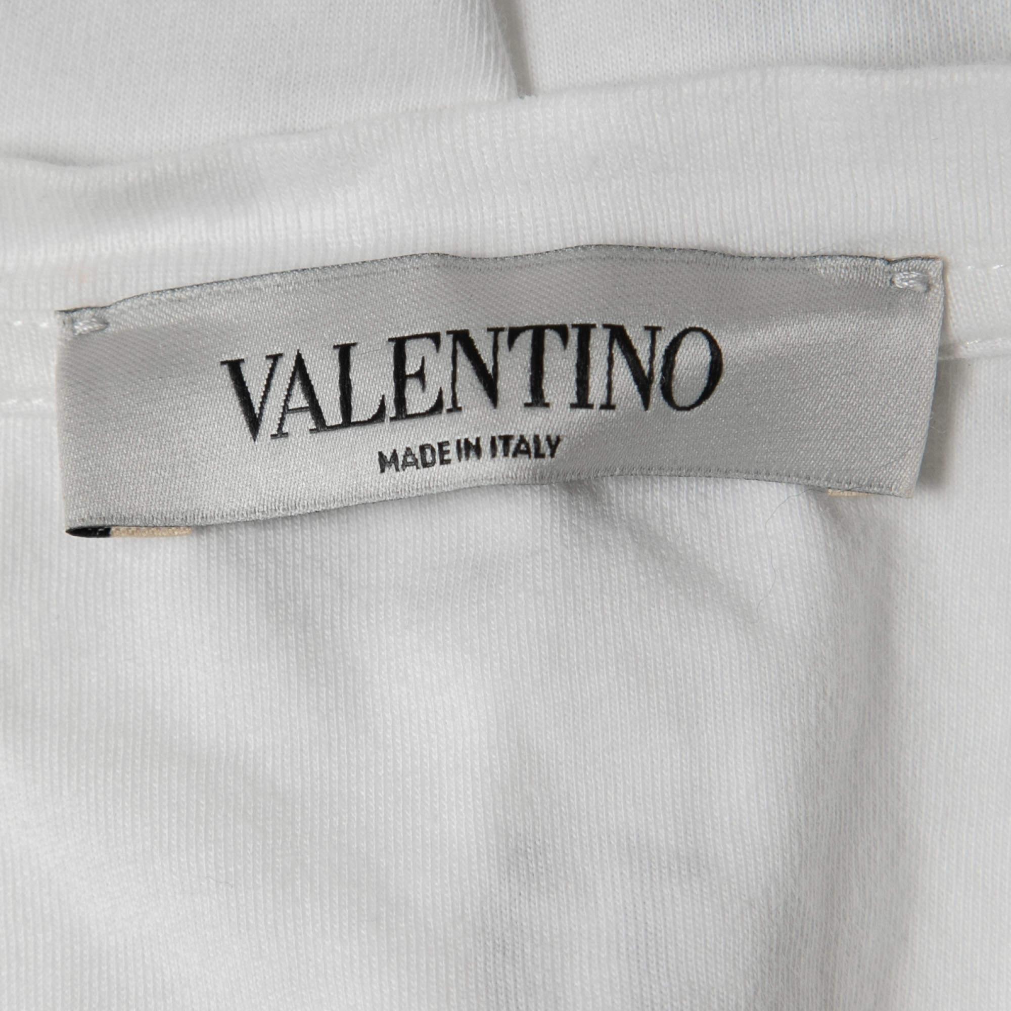Men's Valentino X Izumi Miyazaki White Printed Cotton Crew Neck T-Shirt XS For Sale