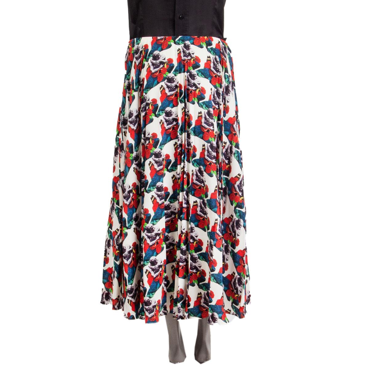Gray VALENTINO x UNDERCOVER LOVERS red Printed silk Midi Skirt M For Sale