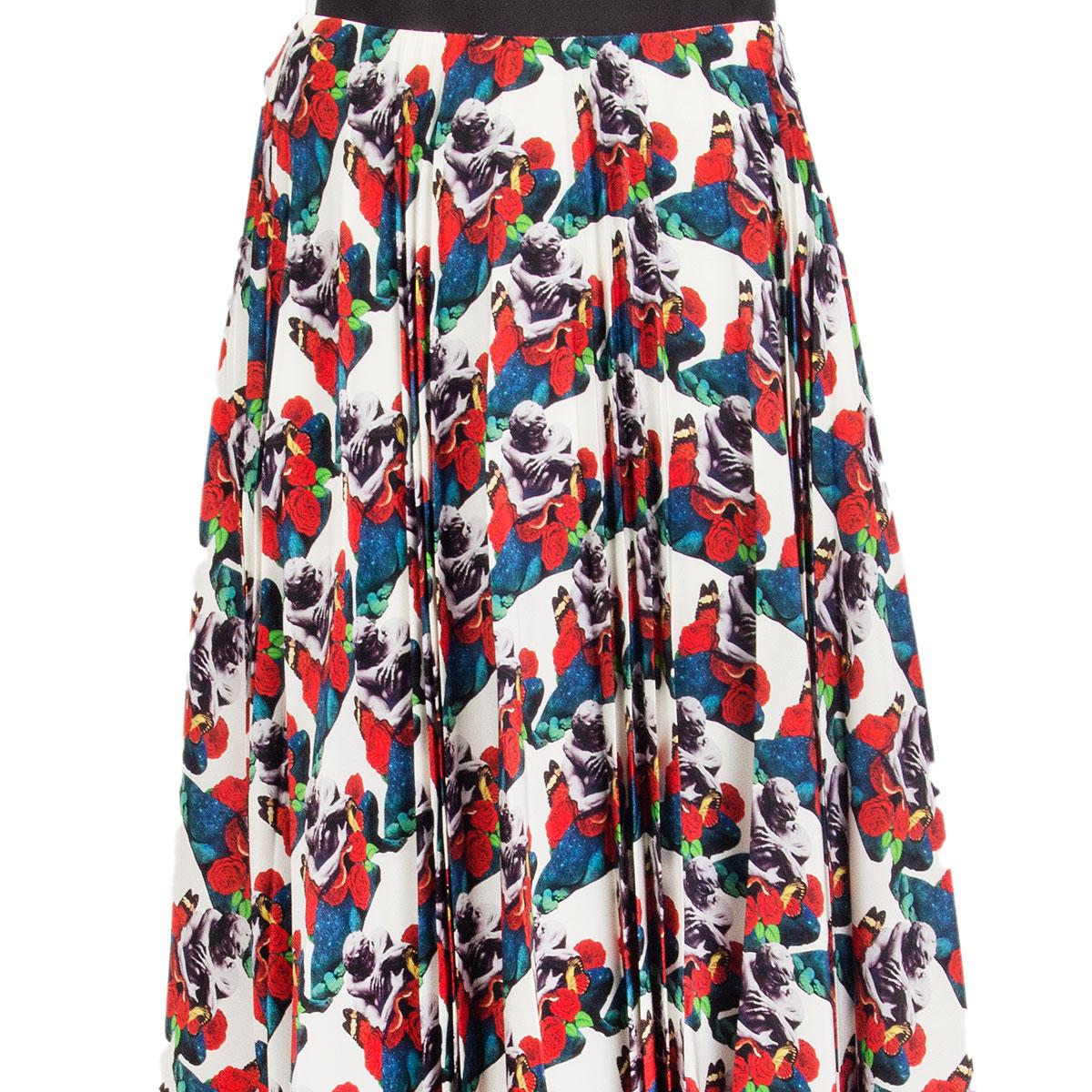 VALENTINO x UNDERCOVER LOVERS red Printed silk Midi Skirt M In Excellent Condition For Sale In Zürich, CH